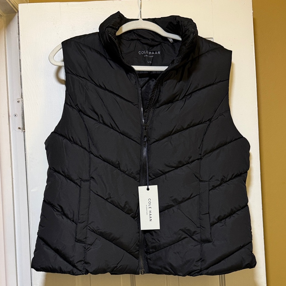 Cole Haan Women's Quilted Black Vest